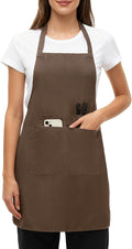 BOHARERS Chef Apron - Heavy 9.17oz Canvas Work Apron with 4 Pockets for Unisex, Ideal for Cooking,Gardening, Hairstylist (1, Brown)