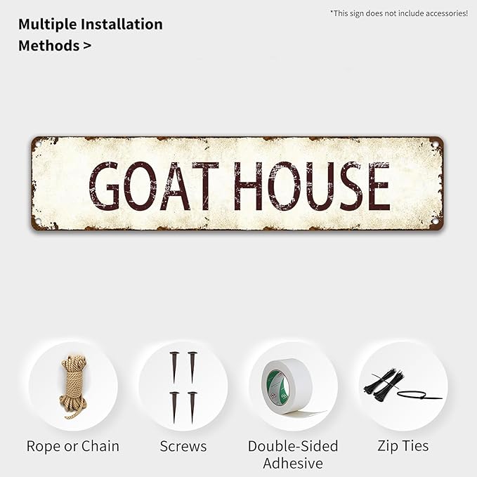 Funny Goat Metal Sign - Humorous Farmhouse Decor for Home/Office/Man Cave - Rustic Durable 4"x16" Wall Art - Gift for Goat Lovers and Animal Enthusiasts