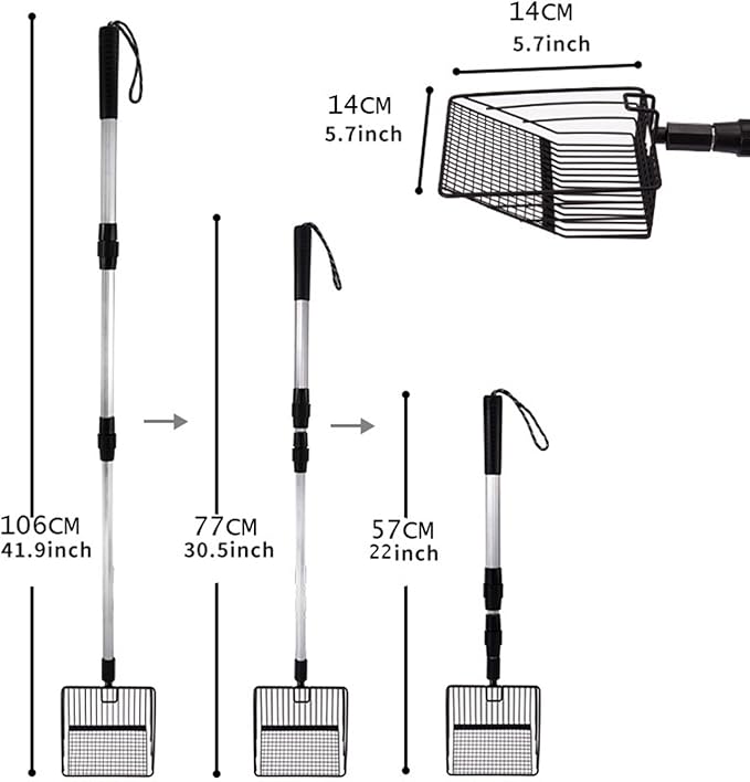 Chicken Coop Cleaning Tools - Stretchable Chicken Pen Rake, Chicken Litter Scoop | Chicken Coop Accessories, Poop Shovel for Separating Poop and Debris from Sand