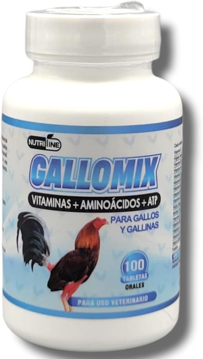 Gallomix Poultry Multivitamin Tablets – Energy, Amino Acids, Vitamins & Minerals for Roosters and Chickens – for Animals use only – 100 Tablets
