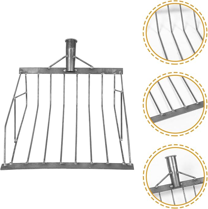 Yardwe Iron Corn Shovel Sieve Scoop for Maize Grain and Soil Sifting, Multi-Functional Farm and Garden Hand Tool Without Handle, Sturdy Iron Spade for Planting and Harvesting