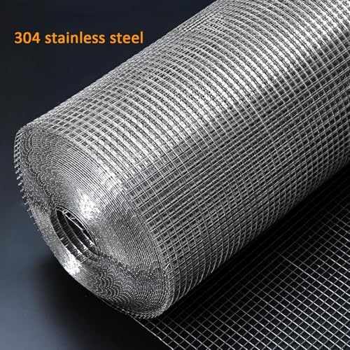 Stainless Steel Welded Wire Mesh, 1/2 Inch Chicken Coop Hardware Cloth, Heavy Duty Poultry Fencing, Durable 1mx8m (39inx26.2ft) Chicken Wire Roll for Farm & Garden