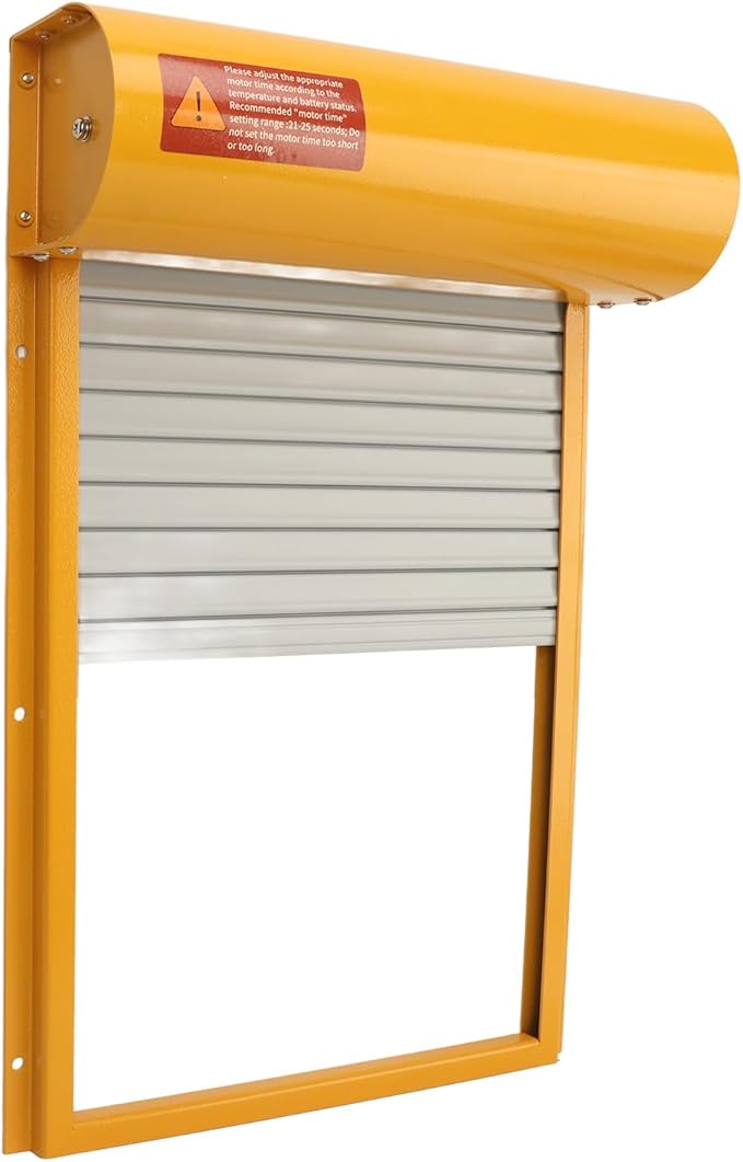 Automatic Chicken Coop Door Solar Powered Automatic Chicken Coop Door Opener with Timer for Duck Goose Farm Safety Equipment Black Professional Accessories for Use (Yellow)