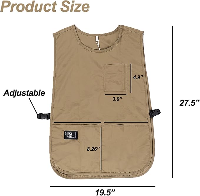 Waterproof Unisex Cobbler Apron with 4 Pockets Vest Style Ultralight Chef Waiter Work Overalls