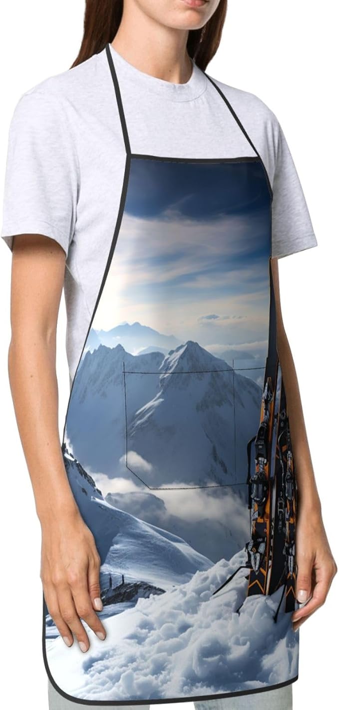 Kitchen Aprons for Men Women Waterproof Apron with 2 Pockets Tropical plants and parrots Apron Adjustable Bib Aprons