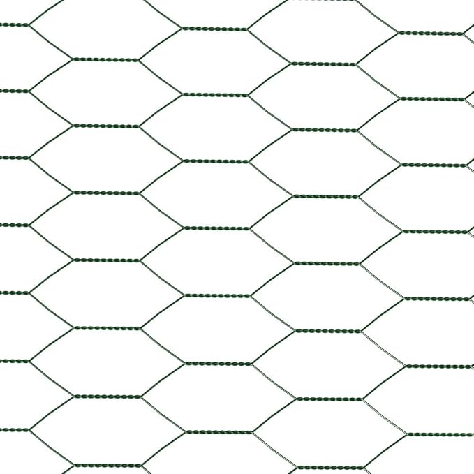 TOYPOPOR Chicken Wire, 16''x 600''/49ft Mesh Roll for Floral Arrangements, Anti-Rust PVC Coated Garden Netting, Rabbit Animal Fence with Cutting Plier, Gloves and Ties for DYI Crafts, Poultry, Garden