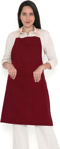 Encasa XO Adjustable Kitchen Cotton Apron With Pockets & Towel Holder Of Size 27x33 in (Maroon) for Men & Women Chefs For Cooking & Baking in Home, Restaurants & Barbeque