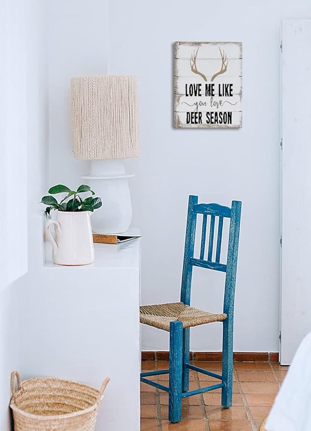 Love Me Like You Love Deer Season Canvas Wall Art Prints,Gift for Couples Paintings Prints,11x14 inches Artwork For Wedding Anniversary Themed Decor Farmhouse Bedroom Living Room Home Decorations