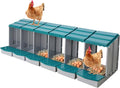 Chicken Nesting Box, 6 Compartments PP Nesting Box, Wall Mountable Nesting Boxes with Inclined Top, Drain Holes & Resting Platform for Chicken and Poultry to Collect Eggs