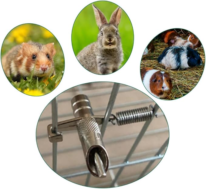 Automatic Rabbit Waterer Drinker 30Sets for Poultry Guinea Pig Ferret Rats Rodent Bunny Watering System(White)