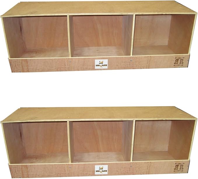 Rugged Ranch 4-Pack Triplex 36"x12"x12" Triple-Compartment Hen Nest Cubbies for 12 to 24 Hens - Wooden Chicken Coop Accessories for Interior Use, Furniture-Grade Wood, Easy Assembly