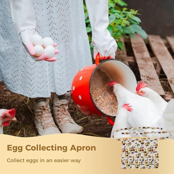 Canvas Egg Collecting Apron With 12 Pockets For Chicken, Duck, Goose, And Bird Eggs