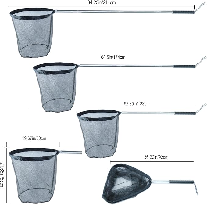 Catch net Small Animal Control net with Stainless Steel Splicing Handle Pole for Small Dogs Feral Cats Rabbits Chickens, Ducks Geese Fish Raccoons Poultry catching Wildlife nets