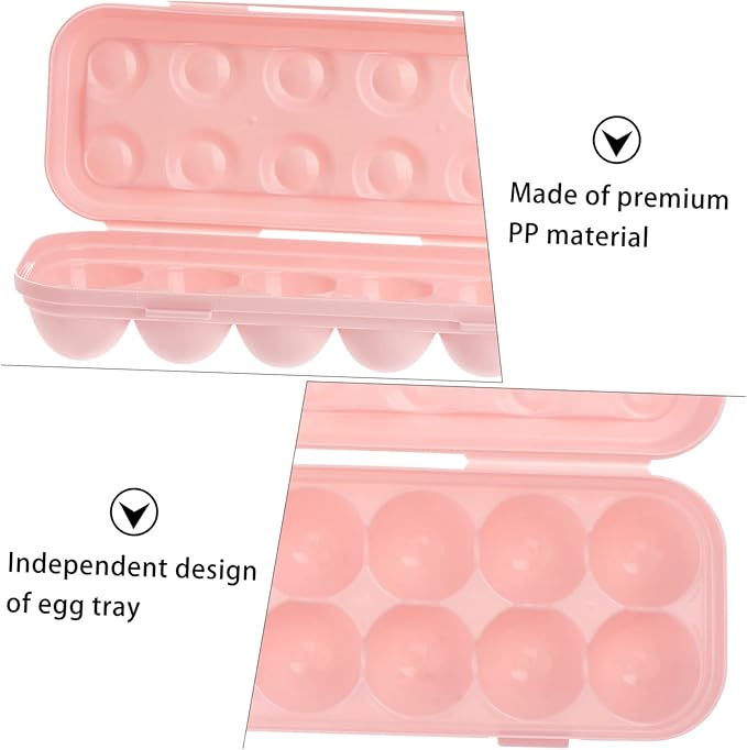 2pcs Stackable Egg Storage Box Pink Refrigerator Egg Holder Practical Container for Organizing Fridge for Home Use