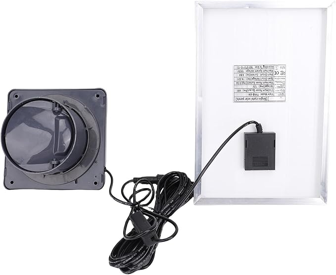 Solar Powered 4 Inch Exhaust Fan with 6W Monocrystalline Silicon Solar Panel for Chicken Coop Greenhouse Shed Pet House, Easy Installation