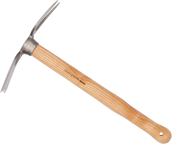 IDEALSPATEN - Made in Germany Since 1899 Heidelberg Hand Mattock - Professional Compact Small Cultivator Garden Tool 3lb - 15.5in (Heidelberg)#IS330