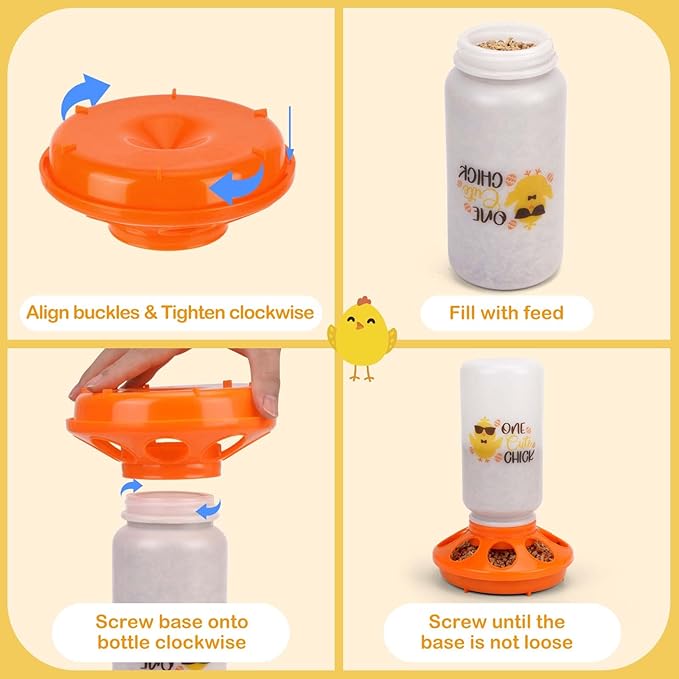 TGEYD Chick Feeder and Waterer Set – Automatic 1L Chicken Feeder and Waterer for Baby Chicks, Ducks, and Quail – Brooder Starter Kit & Chicken Coop Accessories
