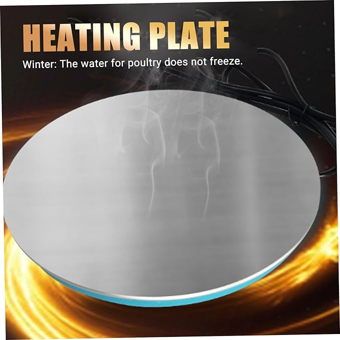 Chicken Water Heater, 110V Heated Waterer for Chickens Winter Use, Automatic Thermostat Control Heating Plate for Ducks Birds (10 inch) Heated Chicken Waterer, Coop Accessories, W