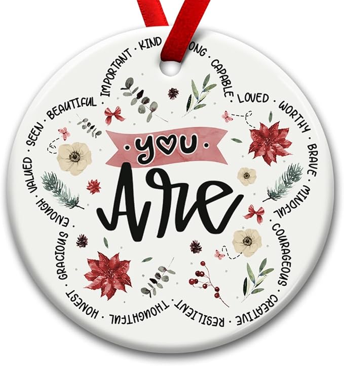 Religious Christmas Hanging Ornaments, Bible Verse Ornament - Encouragement Gifts for Women, Mom, Ladies, Girl, Coworker Female - Faith Based Gift - Christmas Decorations Christian