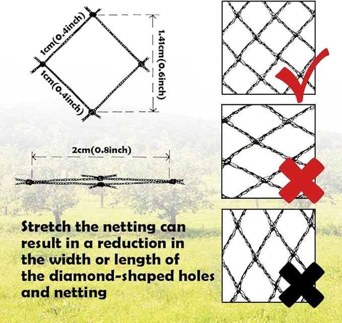 Meanchen Bird Netting 7.5x100 Ft, 1/2 in Mesh Heavy Duty Garden Netting for Plants, Fruit Trees, Vegetables, Extra Strong Woven Mesh Netting Against Birds, Deer, Poultry for Chicken Coop