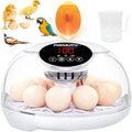 Egg Incubators for Hatching Eggs with Smart Automatic Turning Small Poultry Duck Quail 12 Eggs Chicken Incubator Temperature Days Control Humidity Display Candler Hatcher Machine, Fahrenheit