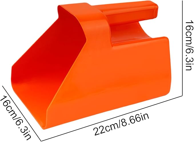 Feed Scoop – Livestock Grain Transfer Shovel, Stackable Large Measuring Scoop, Ergonomic Handle Design, Heavy-Duty Farm Feeding Tool, Premium Animal Feeding Supplies for Horses, Goats, Sheep