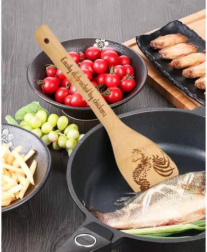 Chicken Wooden Spoons for Cooking Mothers Day Chicken Decor Chicken Kitchen Accessories Rooster Kitchen Decor Farmhouse Chicken Stuff Mothers Day Chicken Gifts for Women