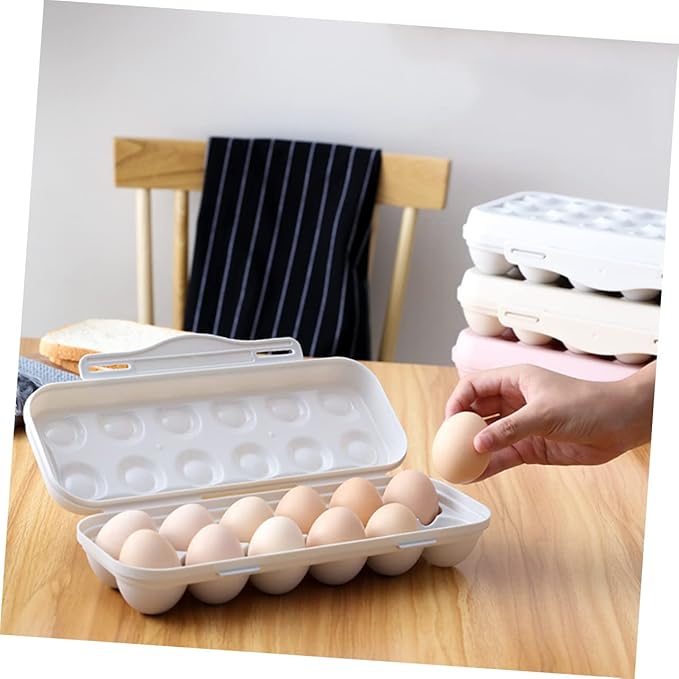 2pcs Stackable Egg Storage Box Shatterproof Container for Refrigerator Material Khaki for Organizing Duck Eggs