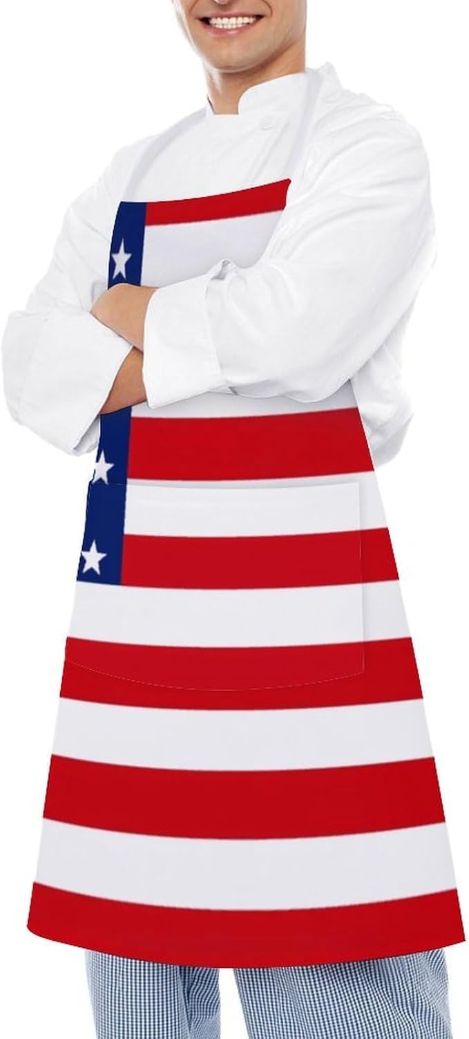 Chef Bib Apron for Restaurant, Anti-Stain with Pocket Adjustable, Cooking Dishwashing Lab Use