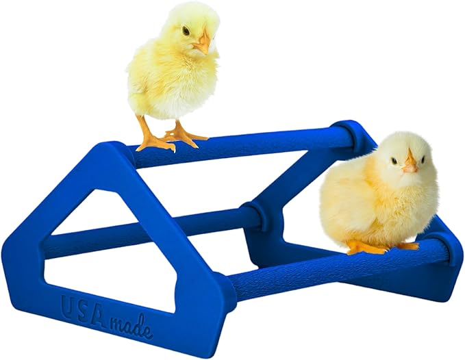 Roosting Perch for Baby Chickens, Chick Brooder Coop Training Toy Accessory, Easy Click Together Assembly, Durable Plastic, Mix and Match Colors, USA Made (Dark Blue, 1 Pack)
