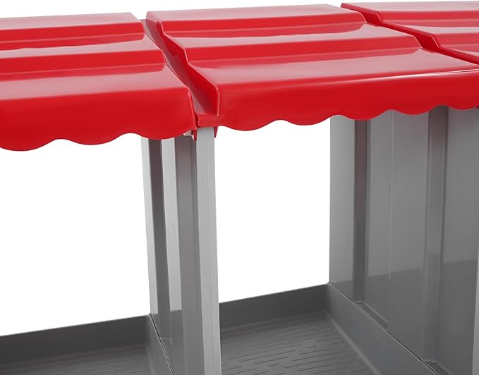 Chicken Nesting Box, 5 Compartments PP Nesting Box, Wall Mountable Nesting Boxes with Inclined Top, Drain Holes & Resting Platform for Chicken and Poultry to Collect Eggs