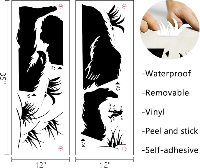 Mfault Bigfoot Silhouette Wall Decals Stickers, Black Sasquatch Adventure Grass Decorations Bedroom Art, Chimpanzee Gorilla Home Living Room Kitchen Decor