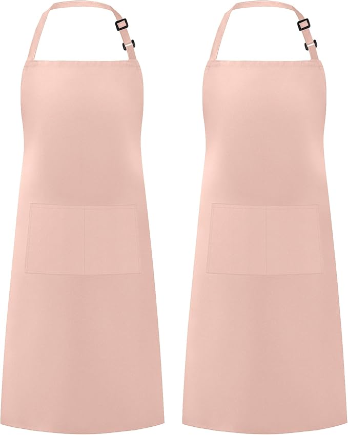 Syntus Adjustable Bib Apron with 2 Pockets Cooking Kitchen Aprons for Women Men Chef
