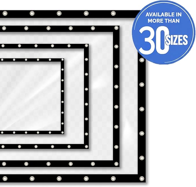 Covers & all Clear Tarp Heavy Duty Waterproof, 20mil Clear Tarp with Grommets, Outdoor Tarp for Patio Covers, Porch Screens, Greenhouses, Chicken Coop (4' H x 6' W Feet), Indoor or Outdoor Use