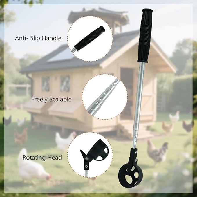 Egg Grabber for Chicken Eggs Extendable Egg Picker Tool with Anti-Slip Handle for Picking Eggs