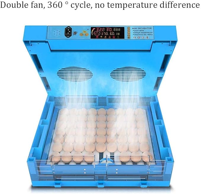 Eggs Incubator Automatic Turning 256Eggs Digital Large Farm Poultry for Hatching Chicken Duck Dove Quail Temperature Control,