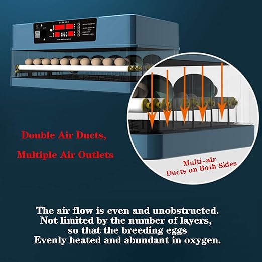 Digital Egg Incubator with Automatic Turning, Temperature & Humidity Control for Chicken Duck Goose Quail(3 Layer)