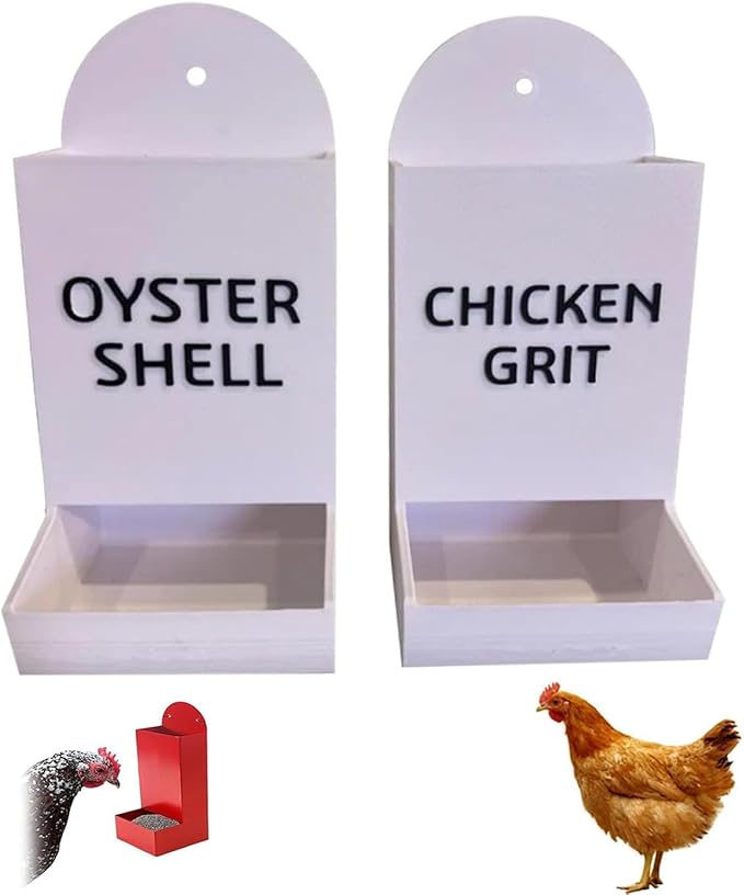 Gravel Feeder - Oyster Shell and Grit Feeder, Versatile Oyster Shell Feeders for Chickens,Hanging Chicken Feeders Trough,Precision Nutrition, Chickens Coop Accessories for Poultry (e)