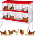 Chicken Nesting Box,8 Holes Galvanized Steel Metal Chicken Laying Box with Automatic Roll-Away Egg Collection System & Removable Tray,Wall Mount Nesting Boxes