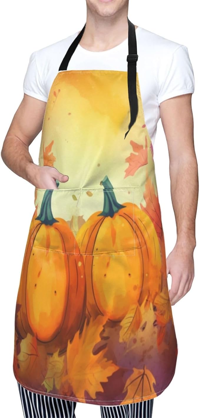 Shark Jumping Home Aprons 2 Pockets 33"×28" for Men Women, Ocean Sea Waterproof Kitchen Cooking Bib