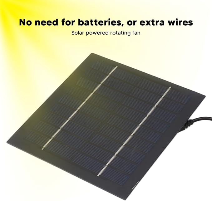 Solar Panel Fan Kit, Solar Fan for Chicken Coop Solar Power Fan Efficient Cooling Solution for Outside, Small Chicken Coops, Greenhouses, Sheds, Pet Houses