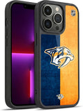 Head Case Designs Officially Licensed NHL Half Distressed Nashville Predators Gel Armor Case [Military Grade Drop Protection] Compatible with Apple iPhone 13 Pro
