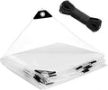 6.6x13 FT Clear Tarp Heavy Duty Waterproof for Patio Winterizing - 5 mil Anti-Tear Snowproof & Windproof Clear Plastic Tarps with Grommets for Winter Garden Patio Enclosure Chicken Coop