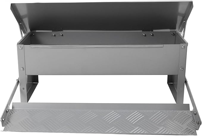 AYNEFY Automatic Chicken Feeder, Large Capacity Steel Poultry Food Dispenser with Lid, Water, for Farm Outdoor Use Pet Feeder