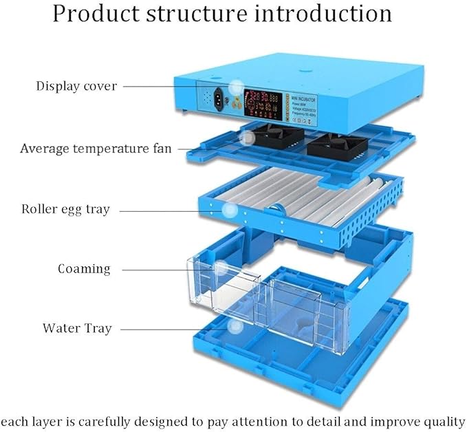 64 Digital Egg Incubators Automatic Turning Chicken Duck Dove Quail Poultry Hatcher Hatching Eggs Temperature Control,