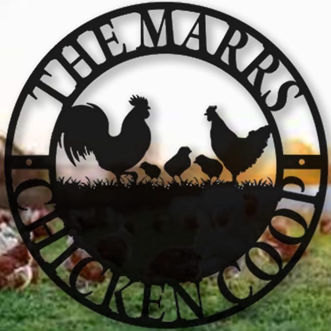 Custom Hen House Metal Sign Personalized Chicken Coop Nameplate Rustic Farm Barnyard Plaque Backyard Poultry Wall Hanging Art Homestead Gifts for Farmers Chicken Keepers and Farmhouse Decor Lovers