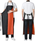 Waterproof Rubber Vinyl Apron, 43'' for Dishwashing/Kitchen Cooking, Chemical Resistant MD006-Blackred