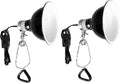 Simple Deluxe Reptile Clamp Dome Lamp, Equipped with 5.5-Inch Aluminum Reflector, Suitable for Amphibian Pet Terrariums Habitat (Without Bulb), 2 Pack, Black
