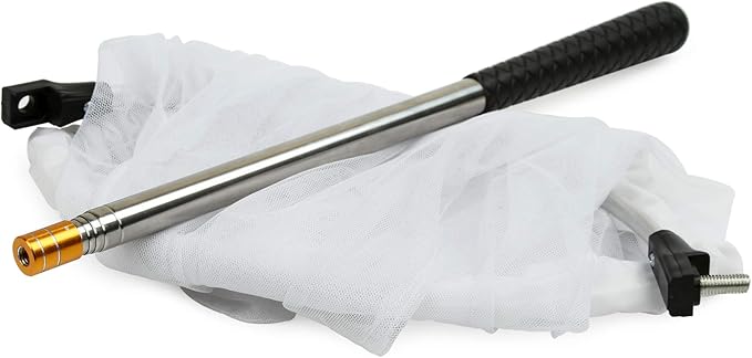 RESTCLOUD Insect and Butterfly Net with 16" Ring, 36" Net Depth, Handle Extends to 59 Inches (16" Ring, 59" Stainless Handle)