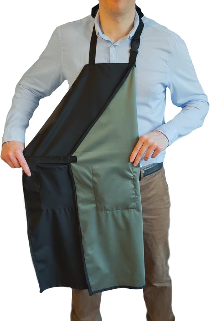 Waterproof Apron For Men and Women - 2 Pockets - 35" Long Multi Purpose Work Aprons for Dishwashing, Dog Grooming